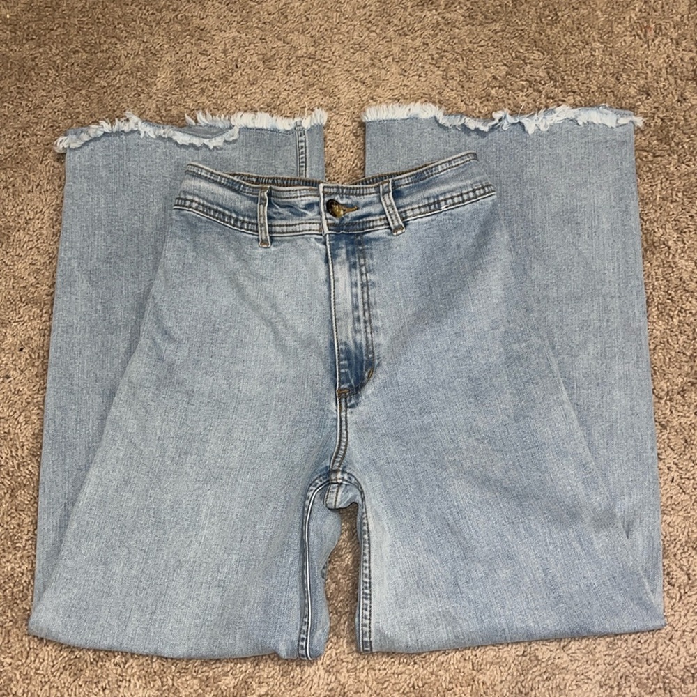 BILLABONG Free Fall fray hem stretch wide leg jeans